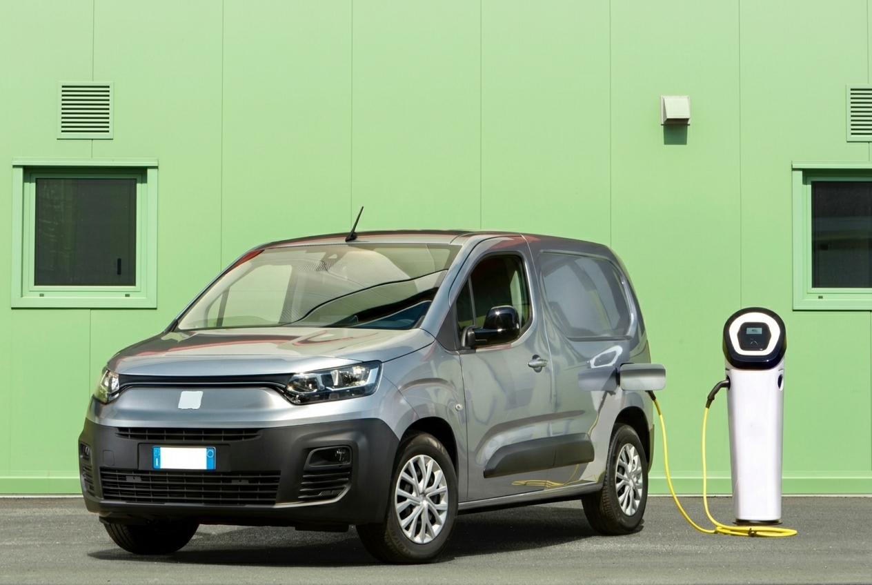 Veicolo commerciale elettrico in ricarica